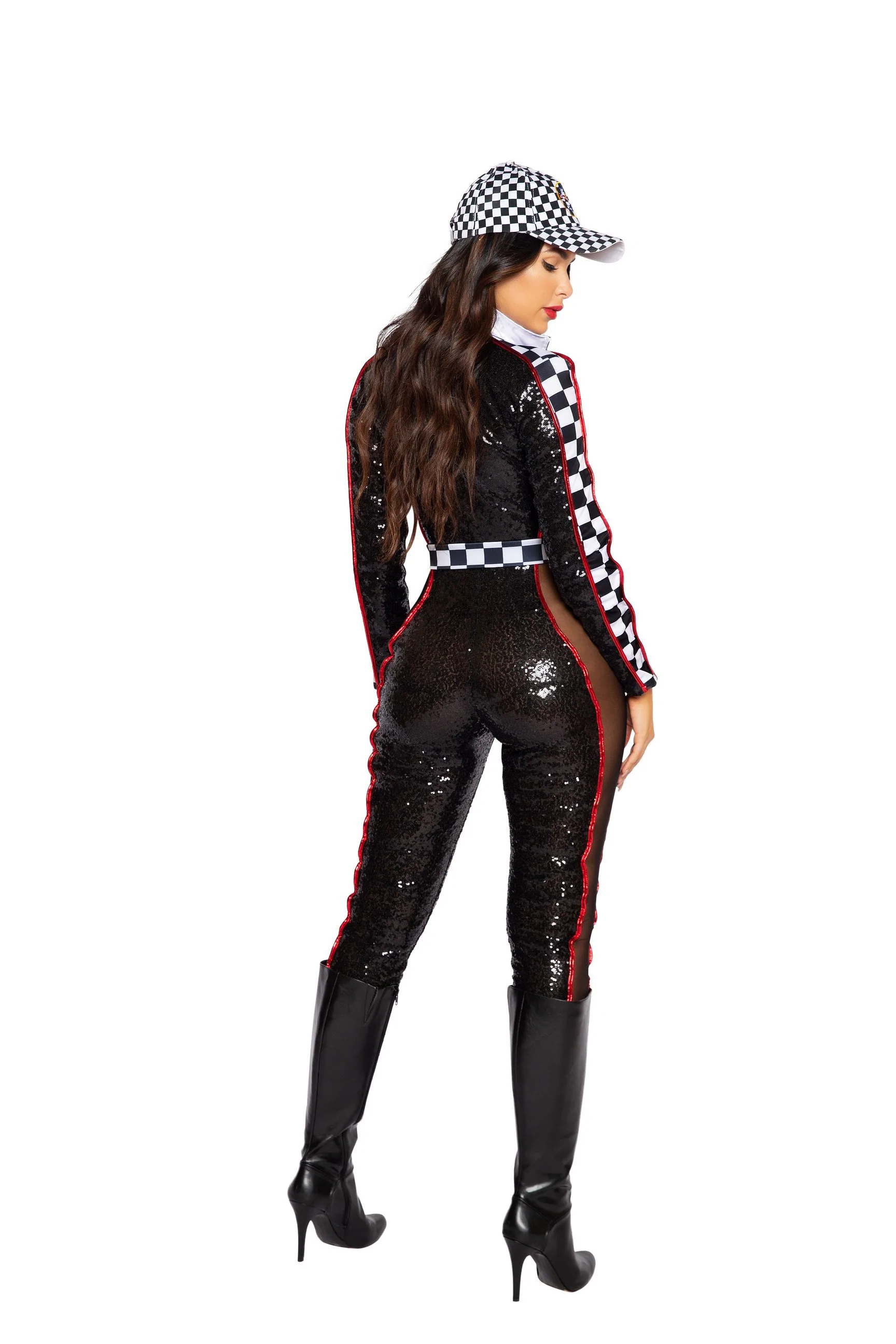 1PC Sexy Racer Driver Babe Costume Back View