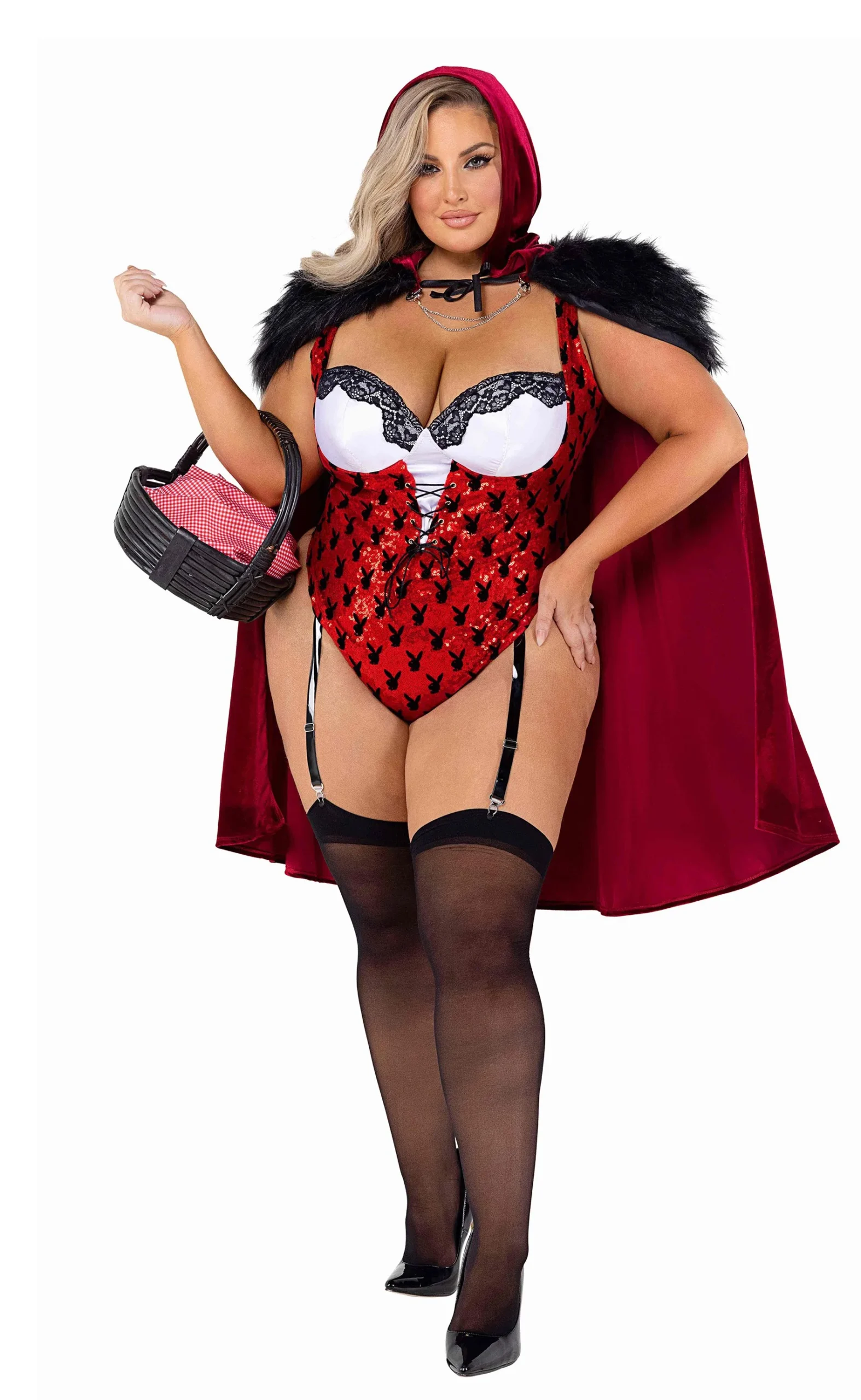 2 Piece Playboy Red Riding Hood Costume Plus Size
