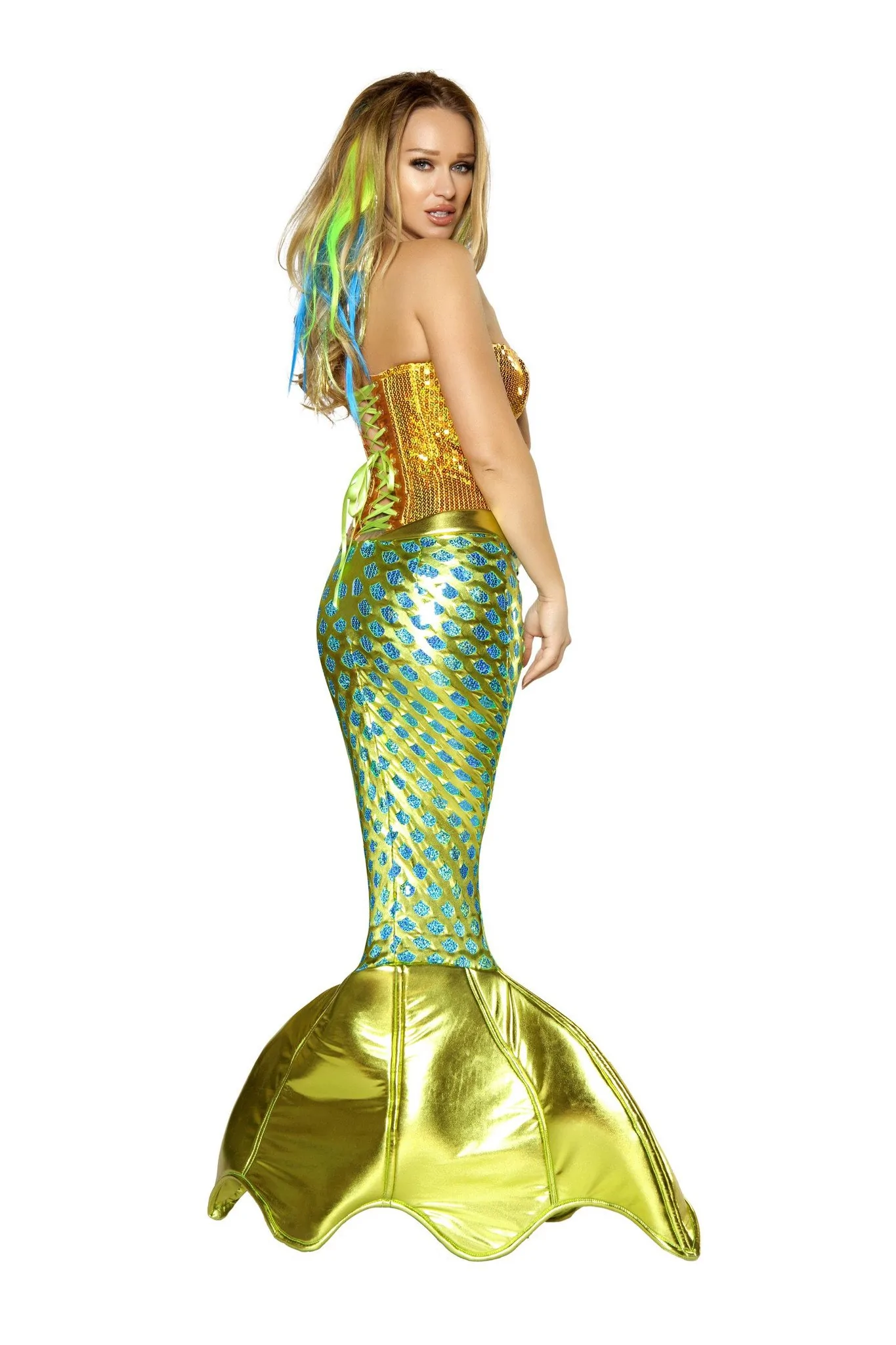 2PC Siren of The Sea Mermaid Costume Back View