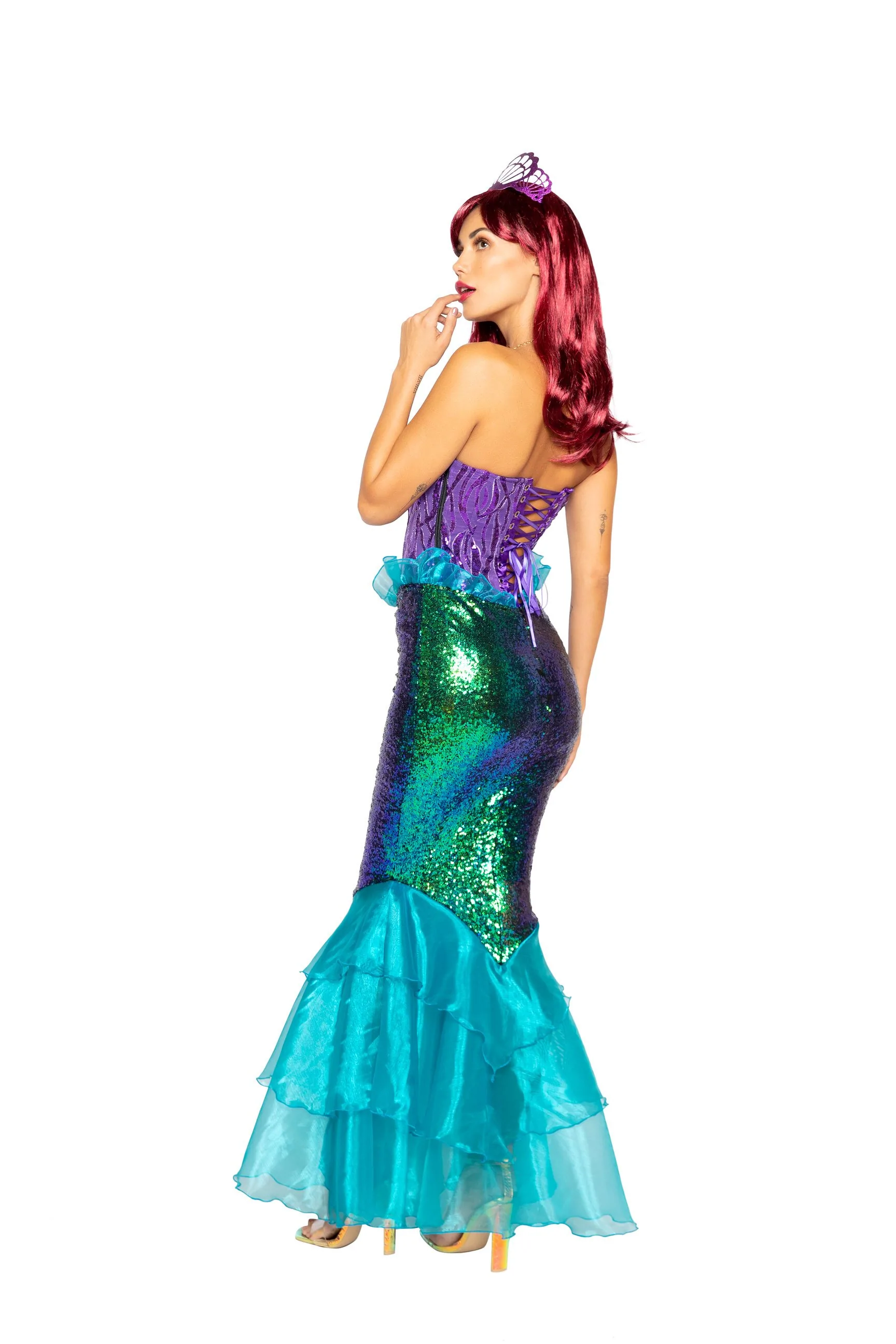 3PC Majestic Mermaid Costume for Adults Back View