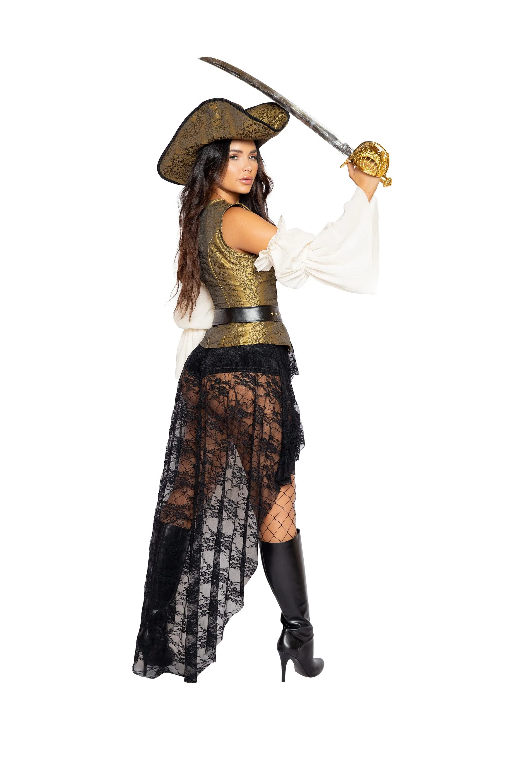 6PC PIRATE QUEEN COSTUME Back View