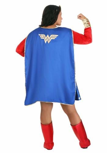 Plus Size Wonder Woman Costume With Long Sleeve Dress Back View