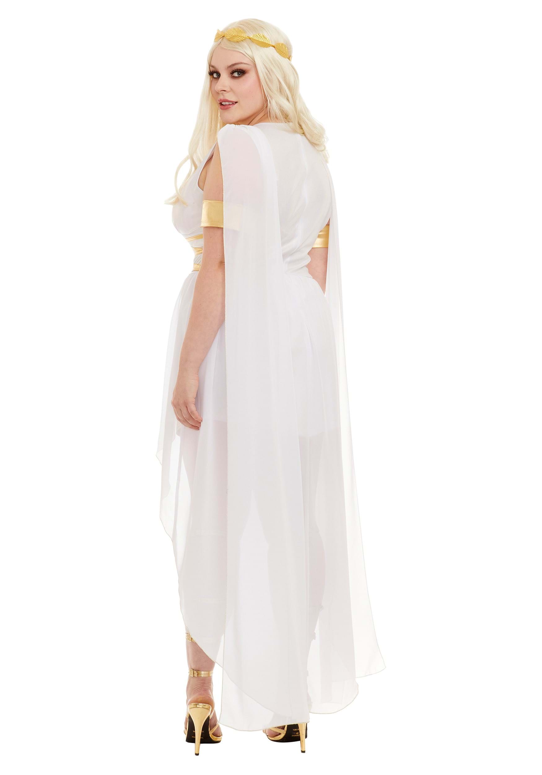Plus Sized Greek Goddess Costume for Women Back View