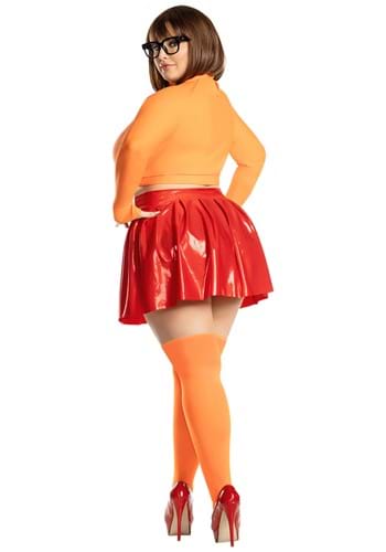 Sexy Plus Size Brainy Babe Women's Adult Velma Costume Back View