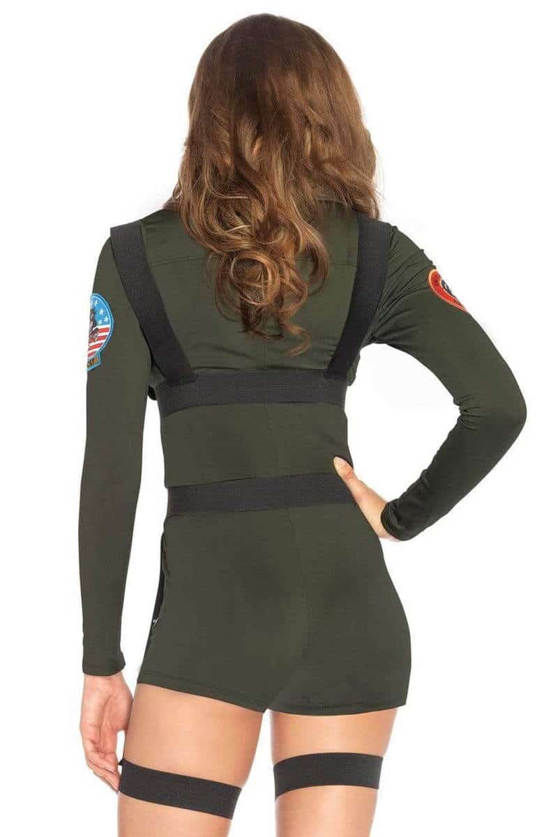 Top Gun Romper Costume for Women Back View